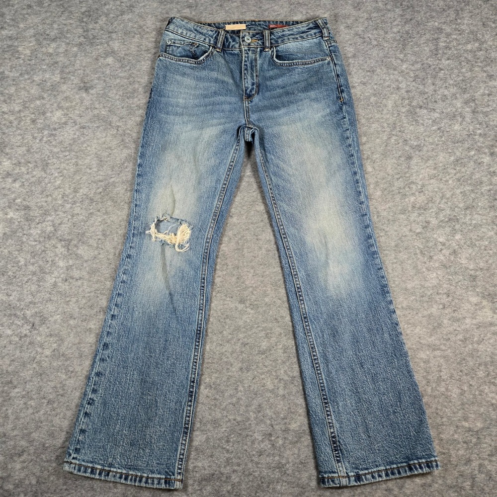 Pilcro and the Letterpress Womens Blue Bootcut Stretch Denim Jeans 27